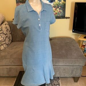 Short sleeve denim look dress